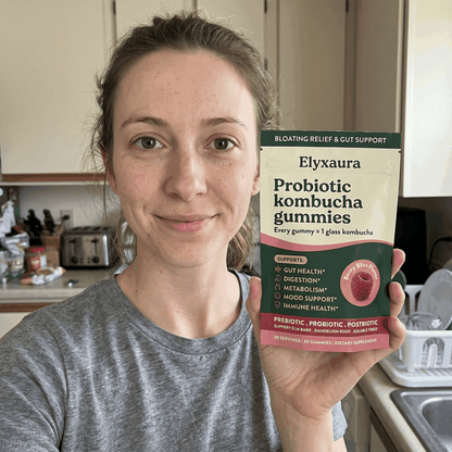 Elyxaura customer holding the pouch